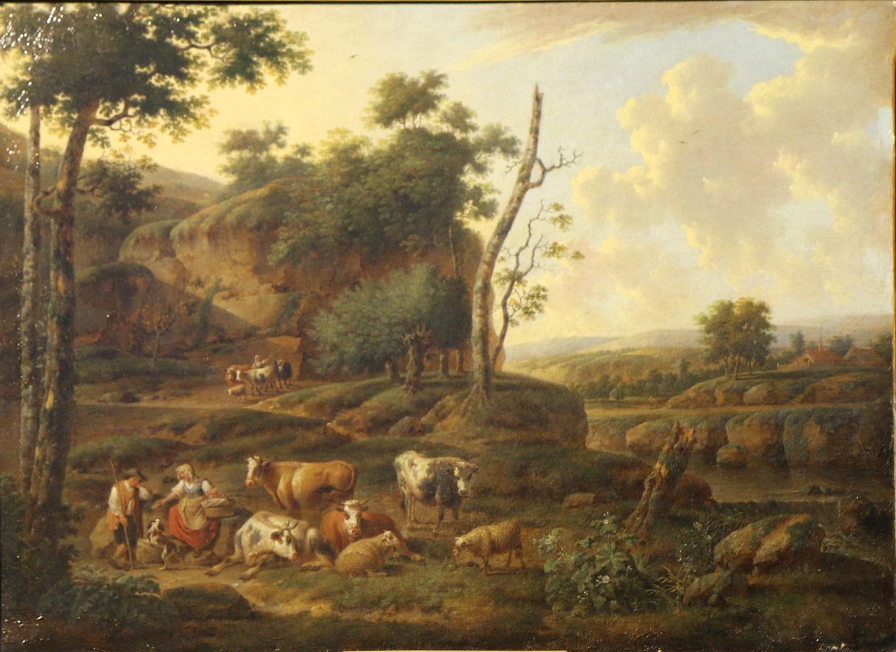 Paysage avec figures et animaux. - Balthasar Paul Ommeganck