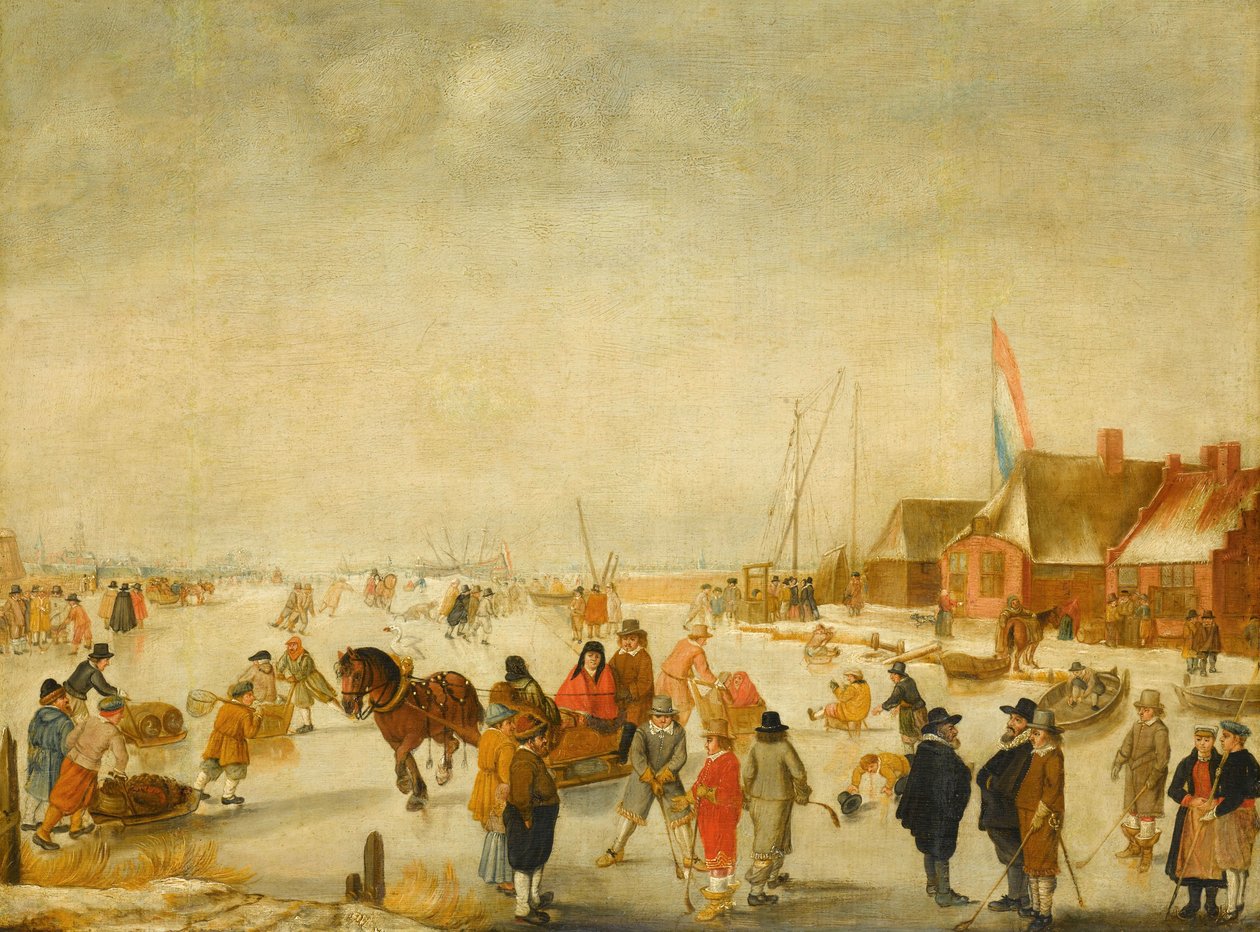 Profiter de la glace - Barend Avercamp