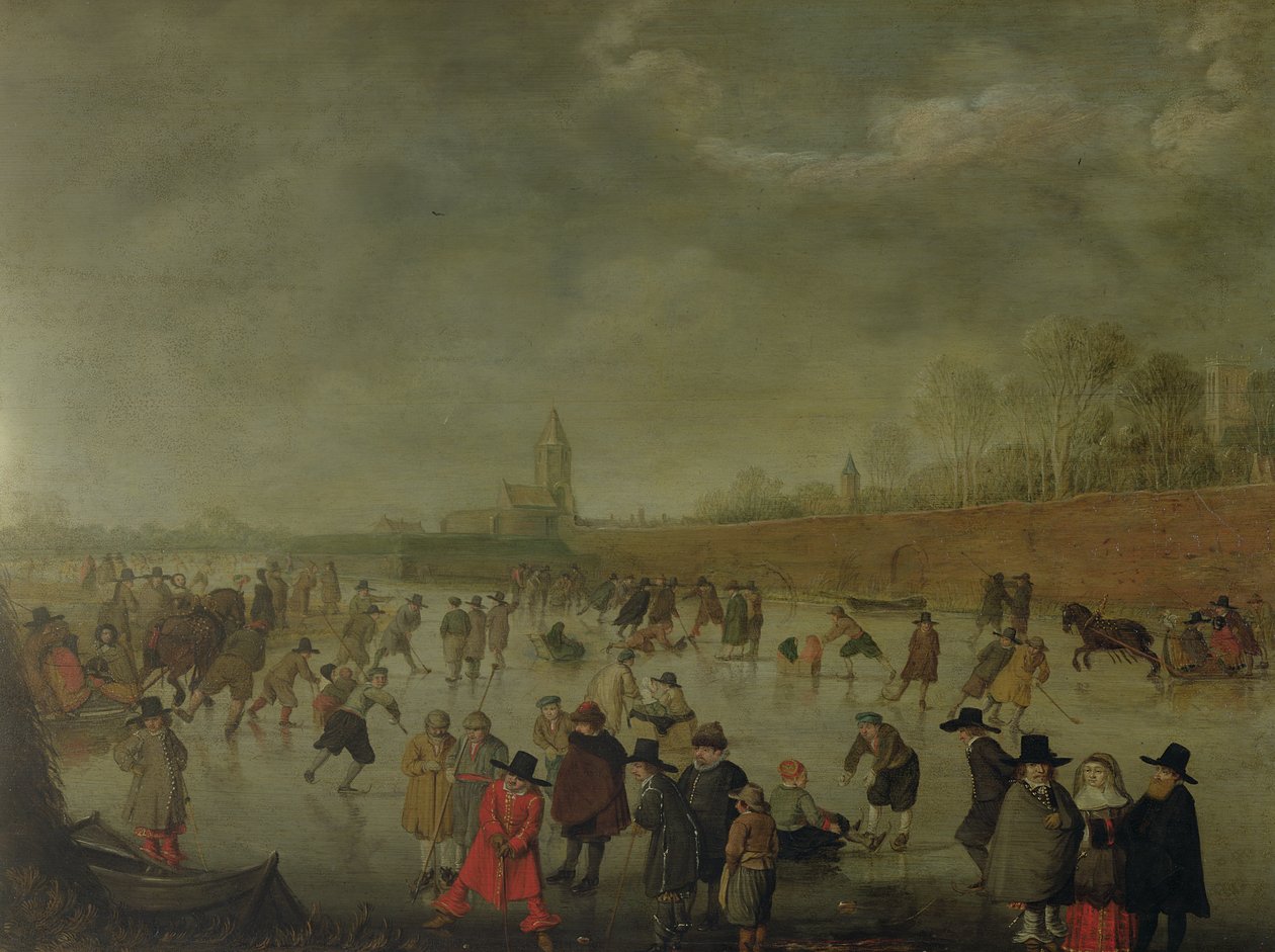 Scène de patinage à Kampen - Barent Avercamp