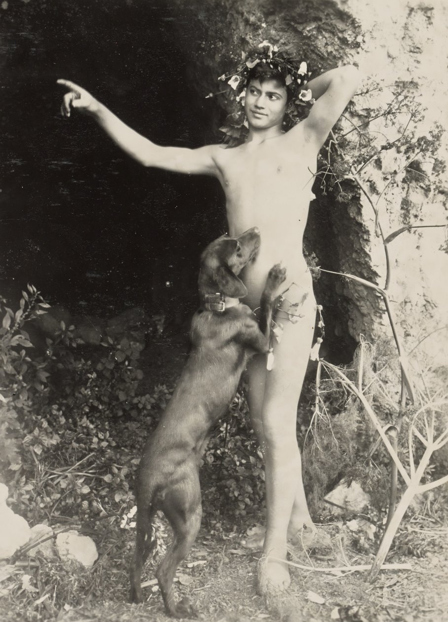 [Jeune fille nue avec chien] - Baron Wilhelm von Gloeden