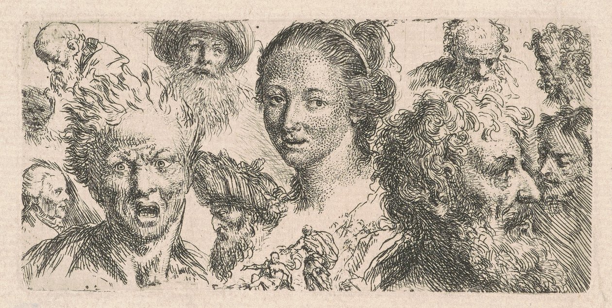 Études de onze têtes - Bartholomäus Ignaz Weiss