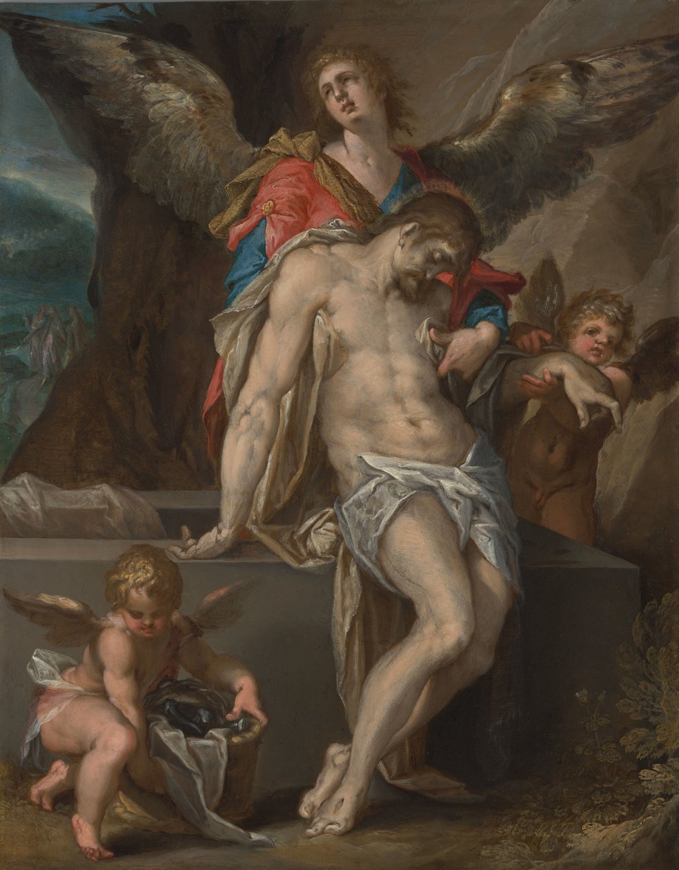 Anges portant le corps du Christ (Pietà des anges) - Bartholomeus Spranger