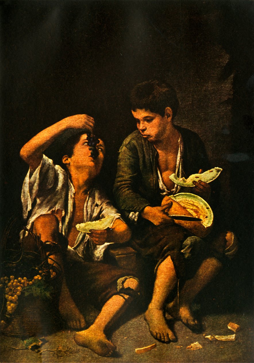 Garçons mangeant des fruits - Bartolomé Esteban Murillo