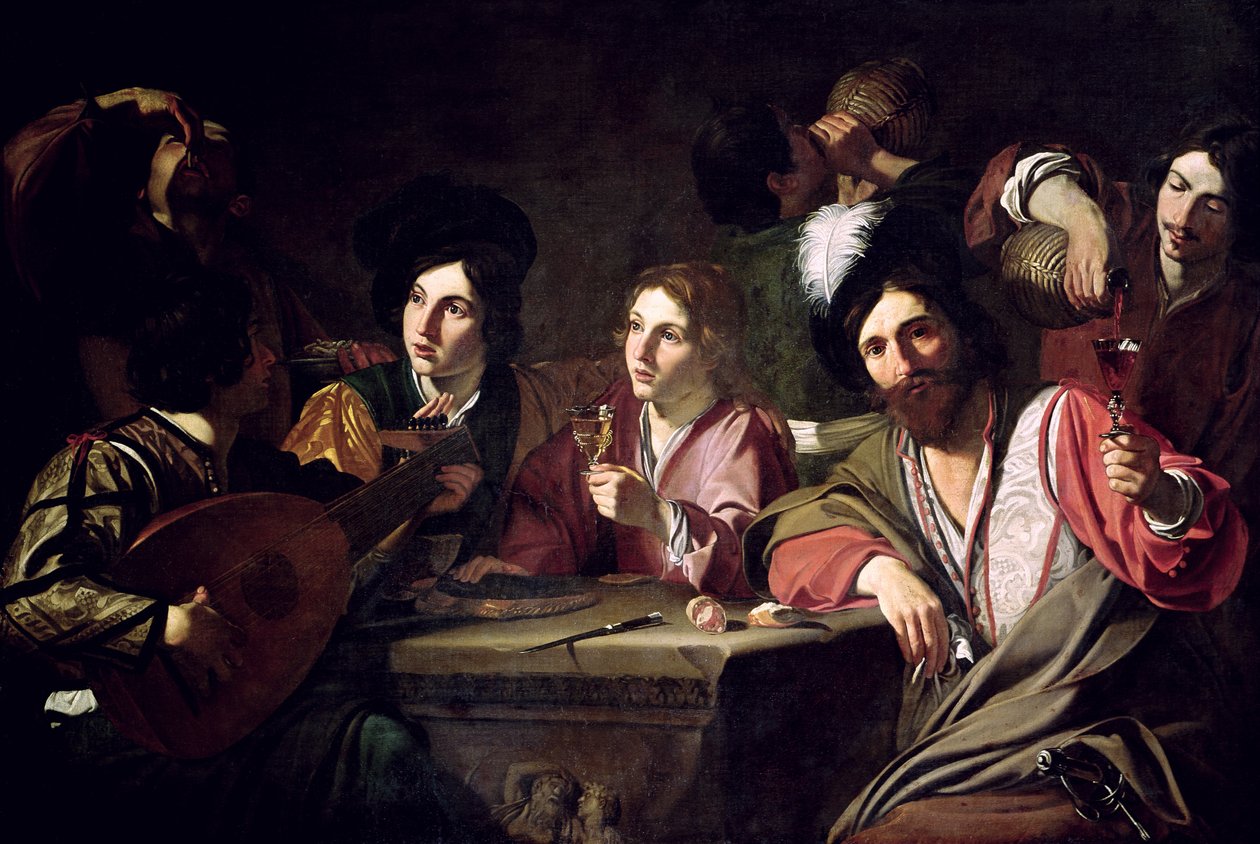 Réunion de buveurs - Bartolomeo Manfredi