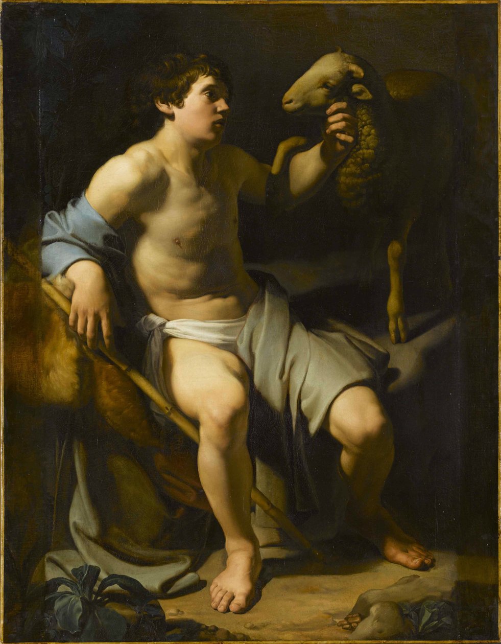 Saint Jean-Baptiste tenant un mouton - Bartolomeo Manfredi