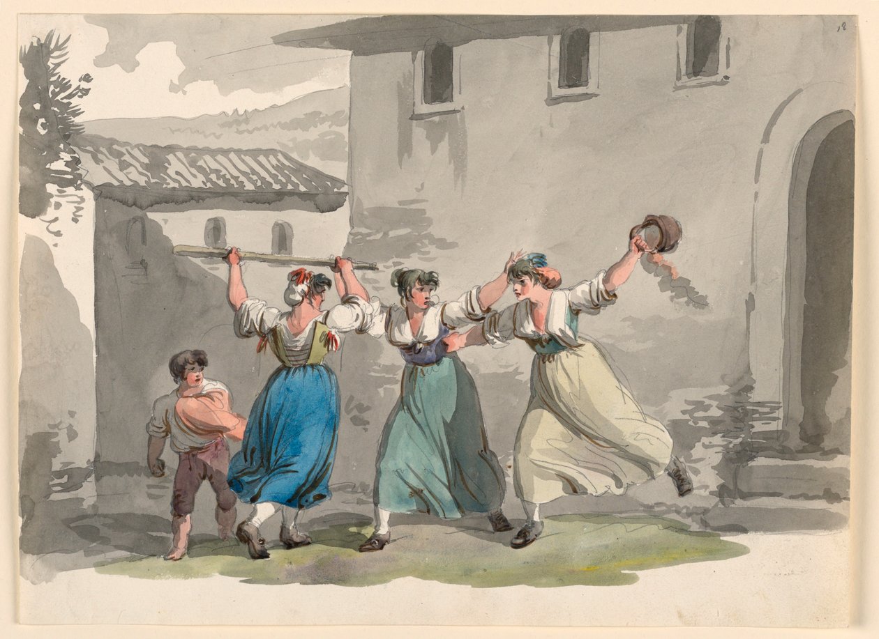 Combat de femmes à Rome - Bartolomeo Pinelli