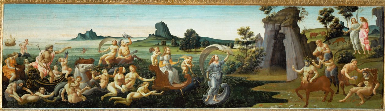 Les disciples de Thétis lors de la procession de mariage ... - Bartolomeo di Giovanni