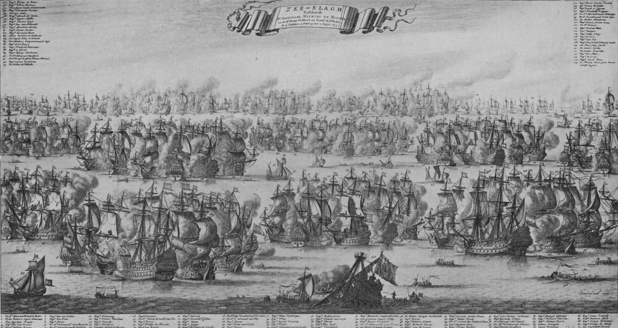 La Bataille de Texel, vers 1700 - Bastiaen Stopendael