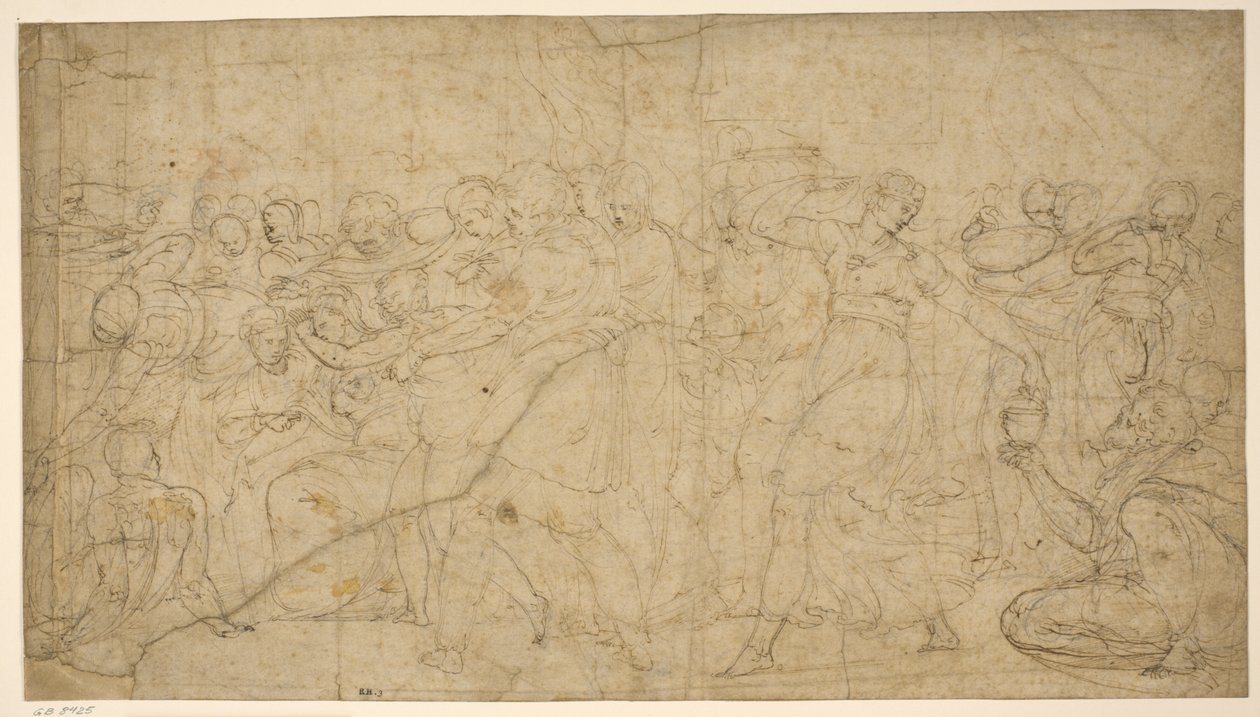 Une procession bacchique - Battista Franco