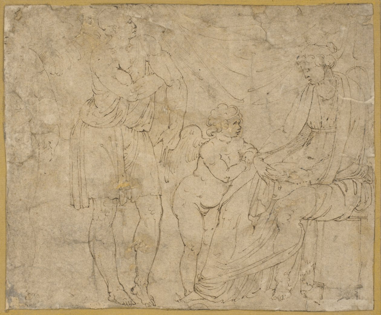 Mars(?), Vénus et Cupidon - Battista Franco
