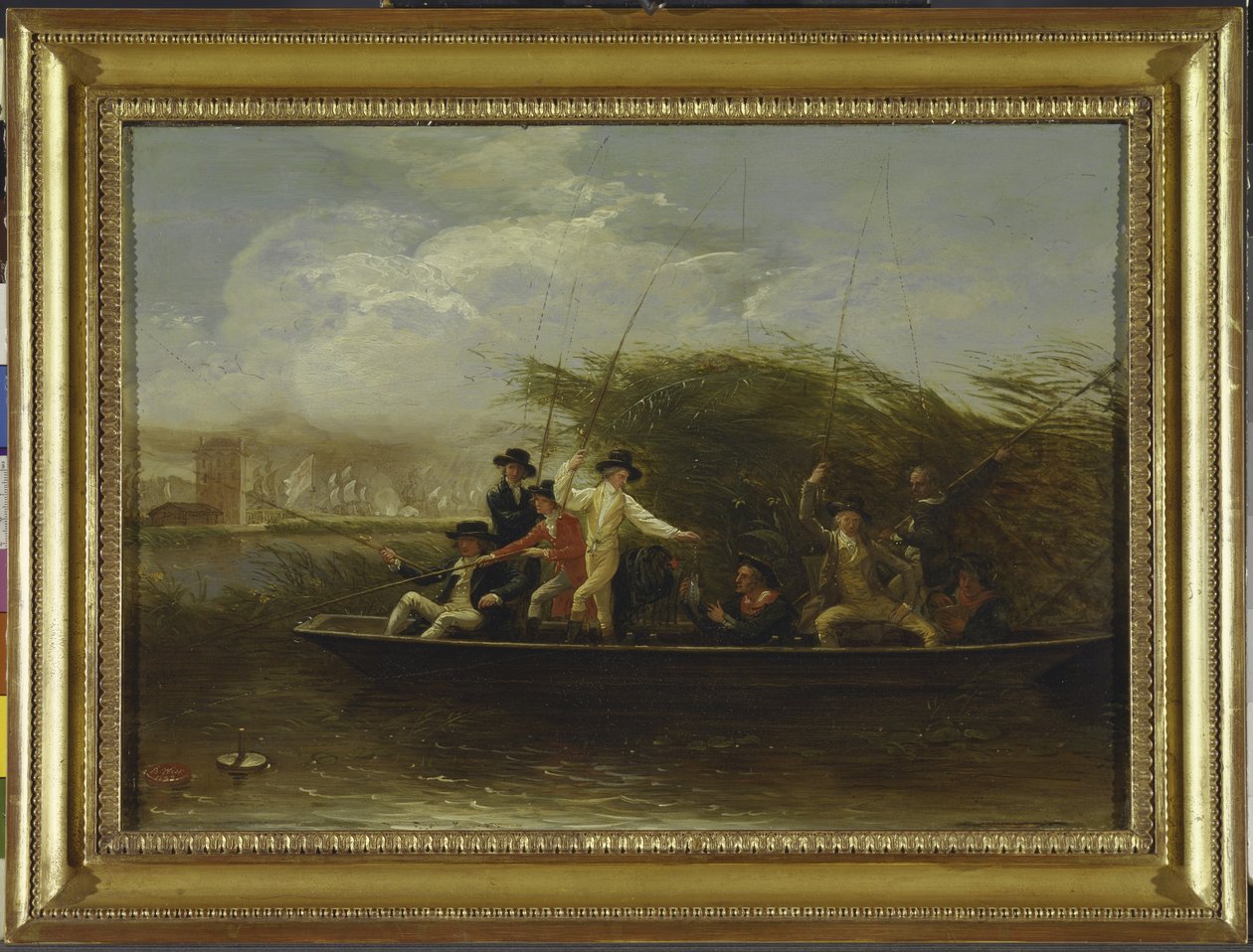 La Partie de Pêche - une partie de pêche de gentlemen depuis une barque, 1794 - Benjamin West