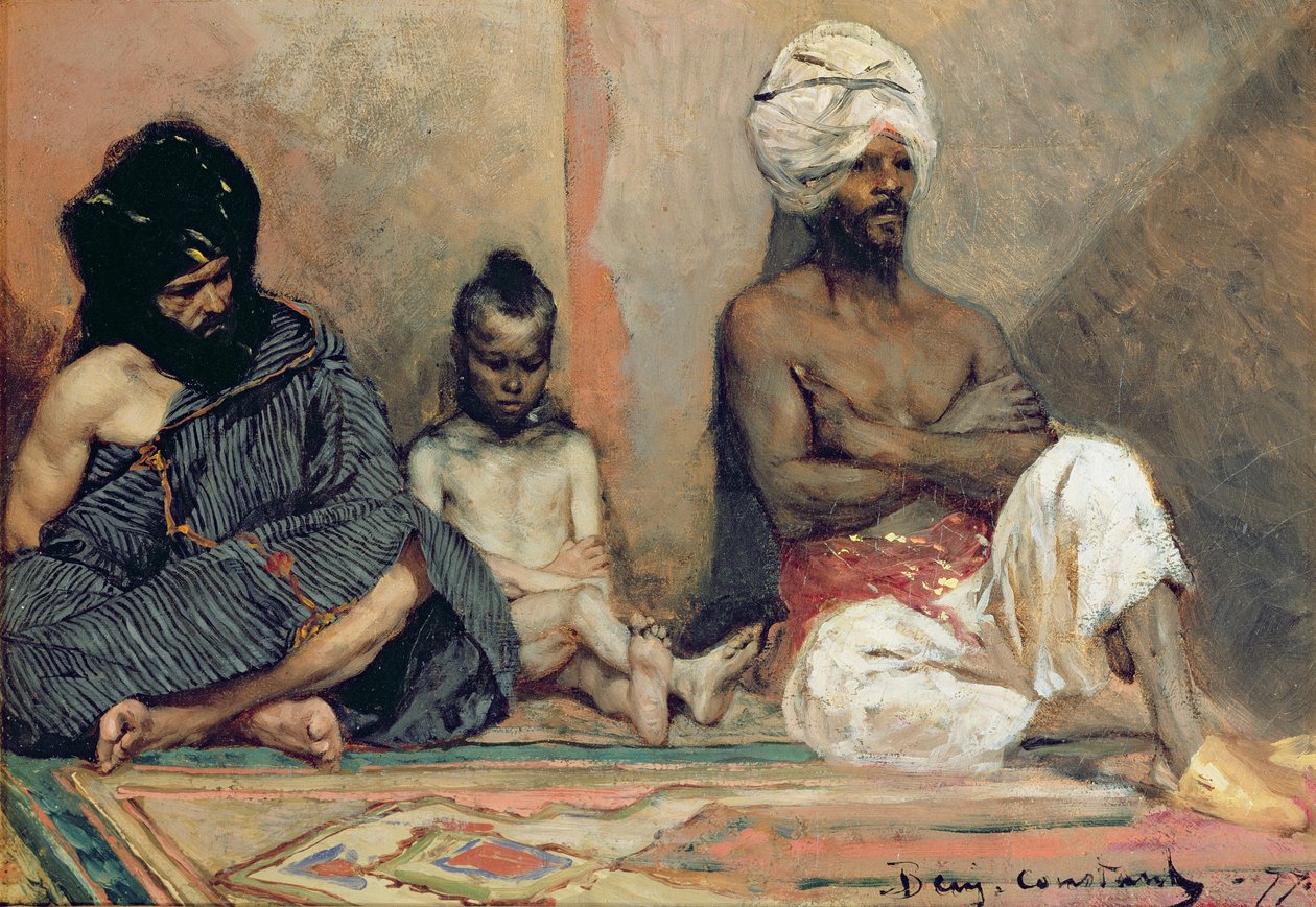 Arabes assis, 1877 - Benjamin 1845 1902 Constant