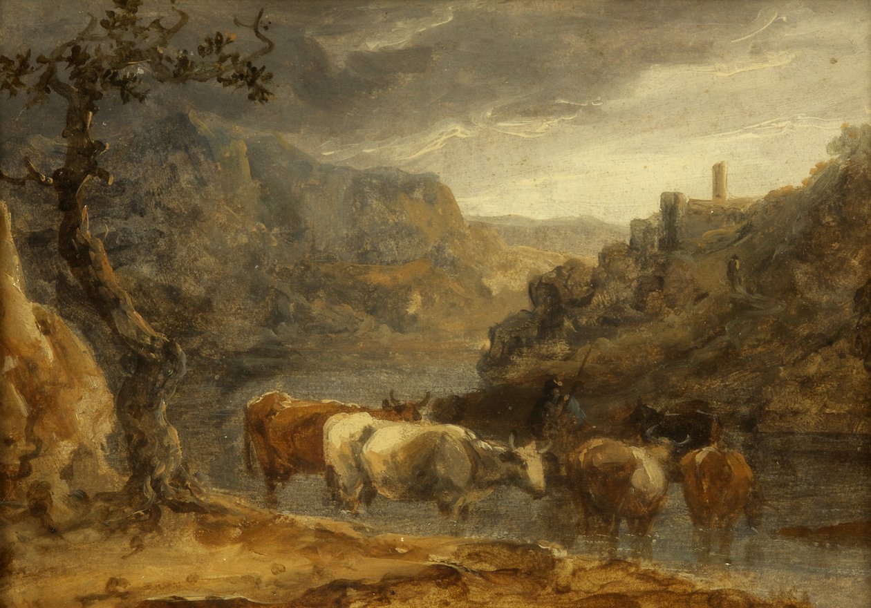 Paysage avec bétail - Benjamin Barker