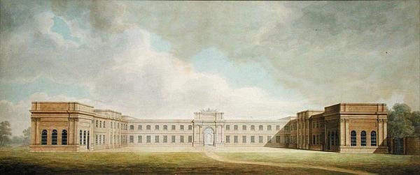 Vue en perspective de la cour de la cuisine - Benjamin Dean Wyatt