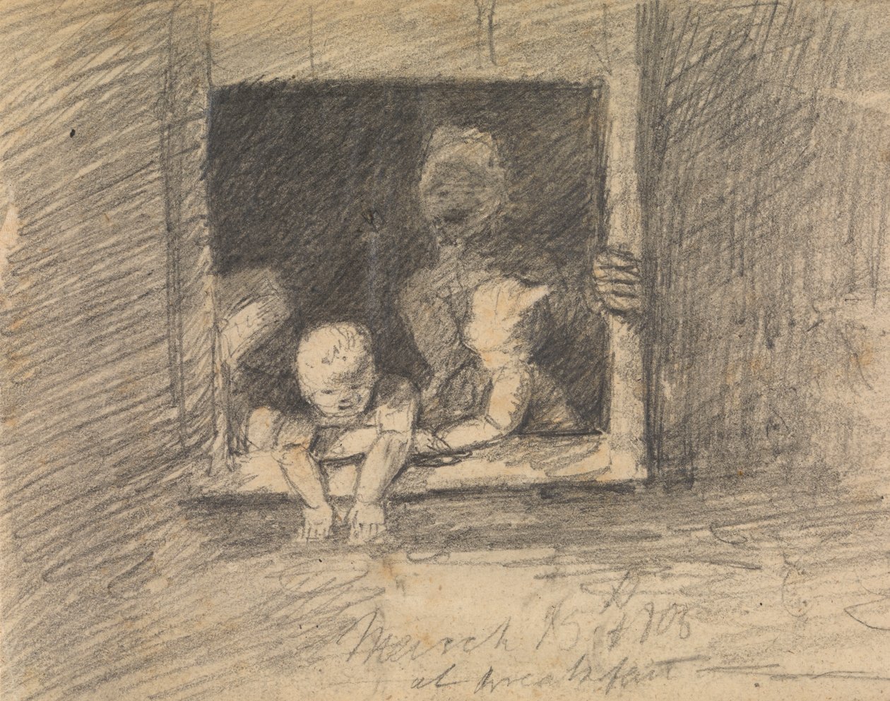 Enfants penchés à une fenêtre - Benjamin Robert Haydon