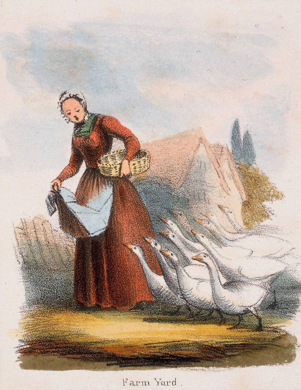 Cour de ferme, vers 1845 - Benjamin Waterhouse Hawkins