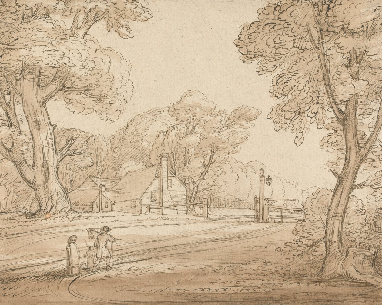 Scène de route dans la forêt de Windsor - Benjamin West