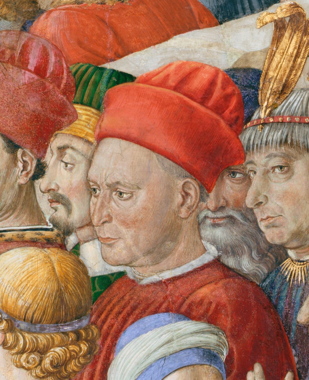 Visage dans la procession, détail du cycle du Voyage des Mages dans la chapelle - Benozzo di Lese di Sandro Gozzoli