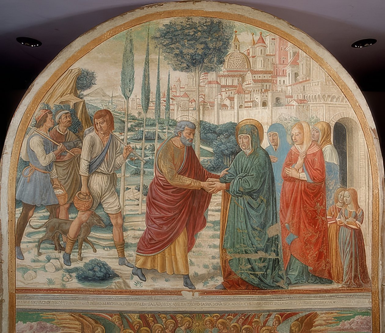 Rencontre à la Porte Dorée - Benozzo Gozzoli