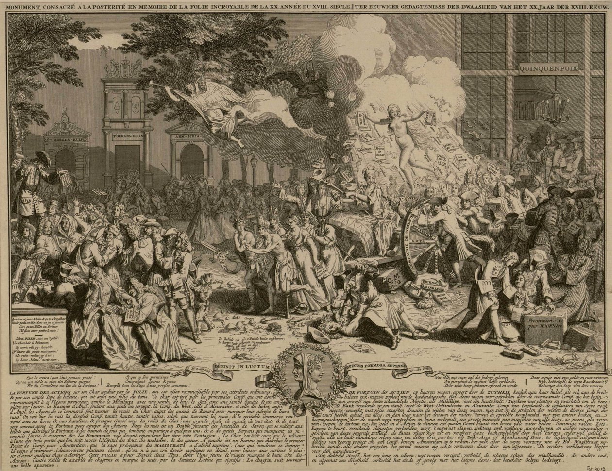 Estampe satirique sur le fonctionnement du système de Law et sa banqueroute de 1720 - Bernard Picart