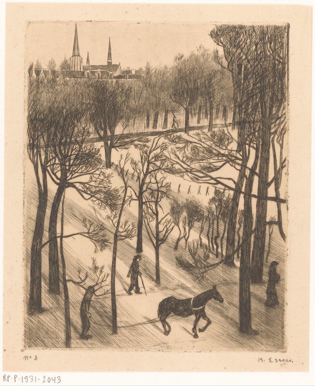 Vondelpark en hiver - Bernard Essers (signed by artist)