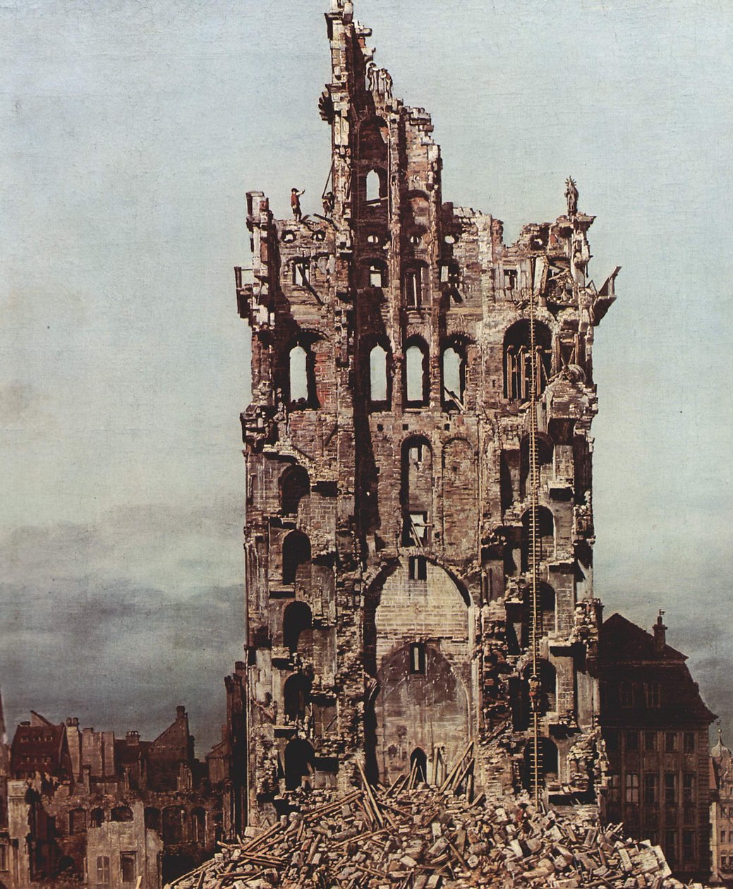 Vue de Dresde, la ruine de l