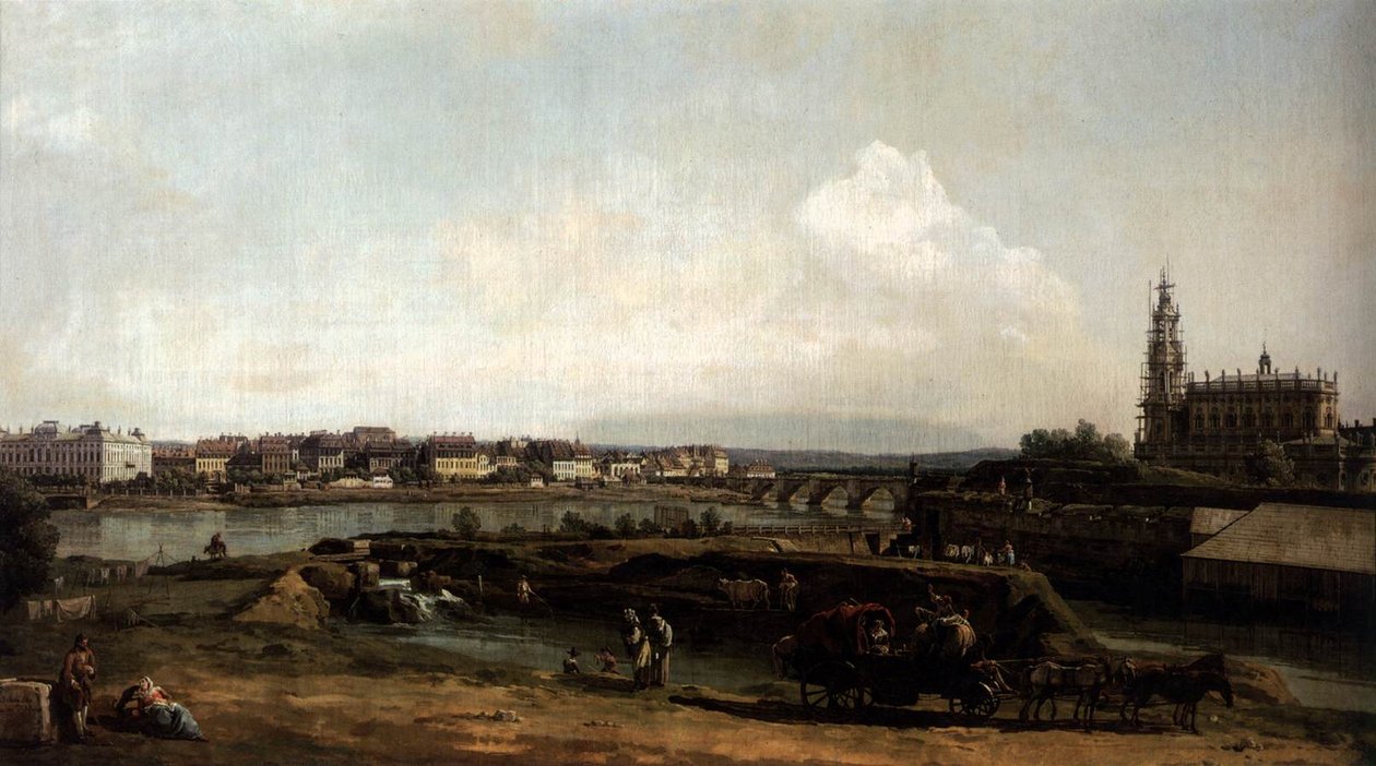 Dresde depuis la rive gauche de l