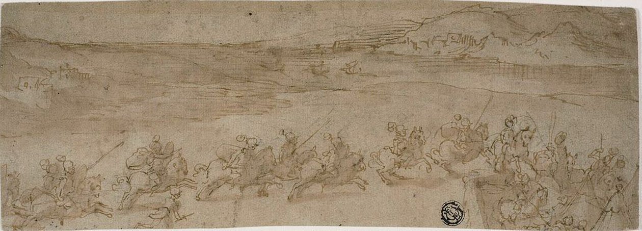 Cavaliers sur le rivage - Bernardo Castello