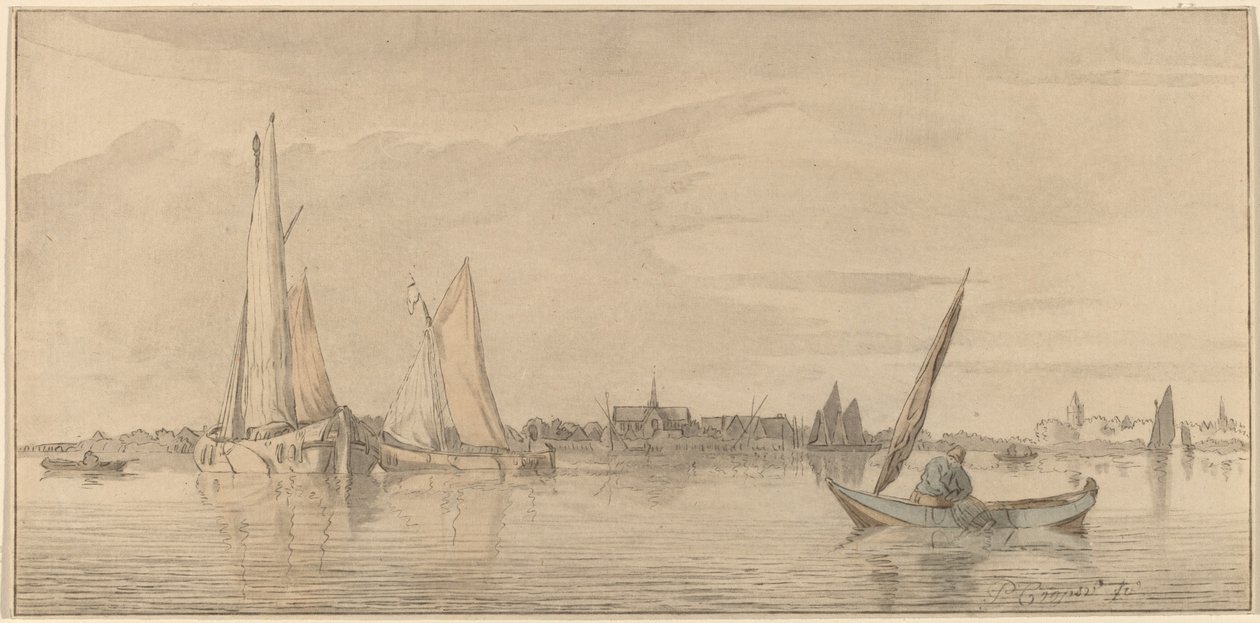 Rivière avec ville - Bernhard Schreuder