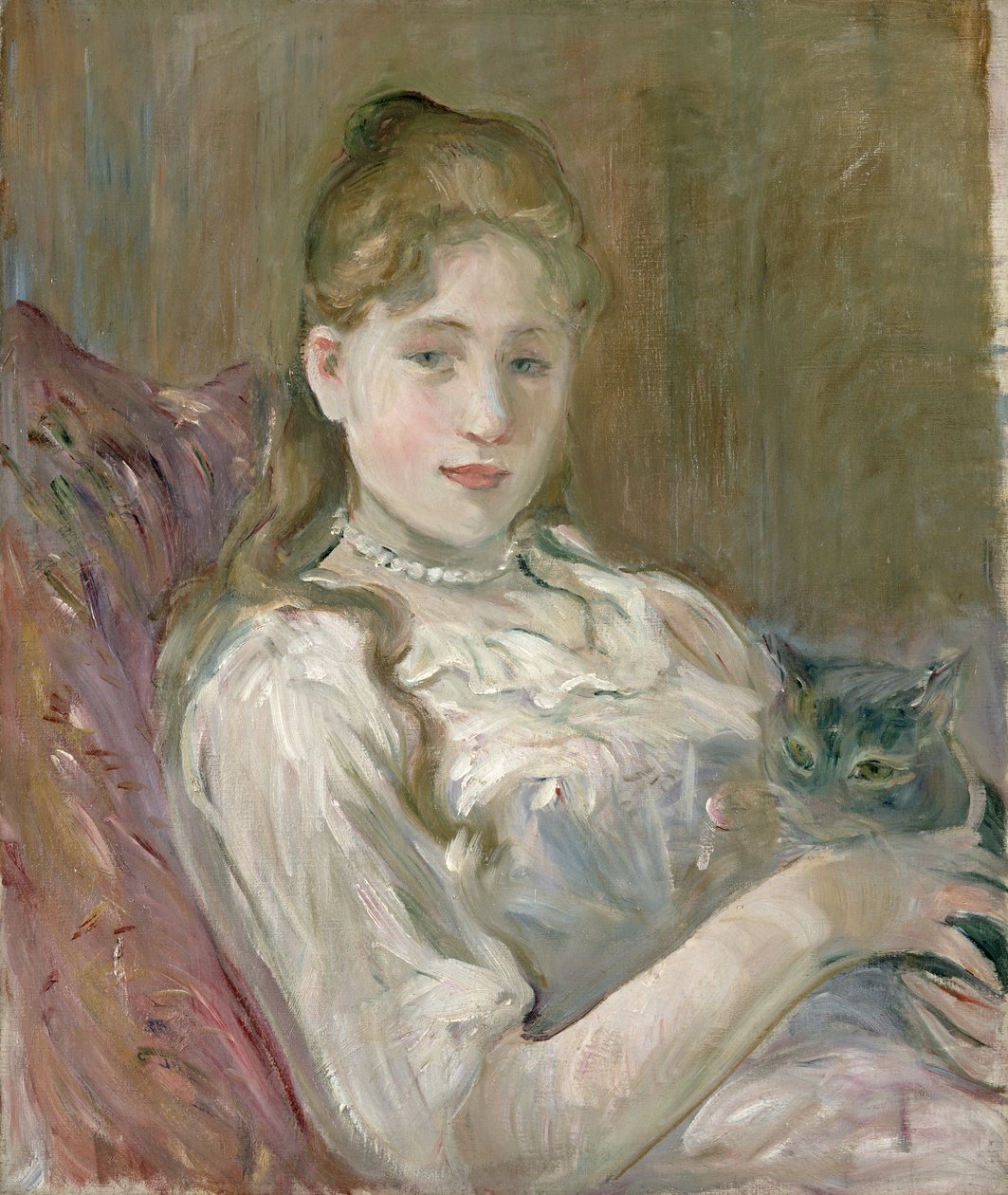 Jeune fille avec chat, 1892 - Berthe Morisot