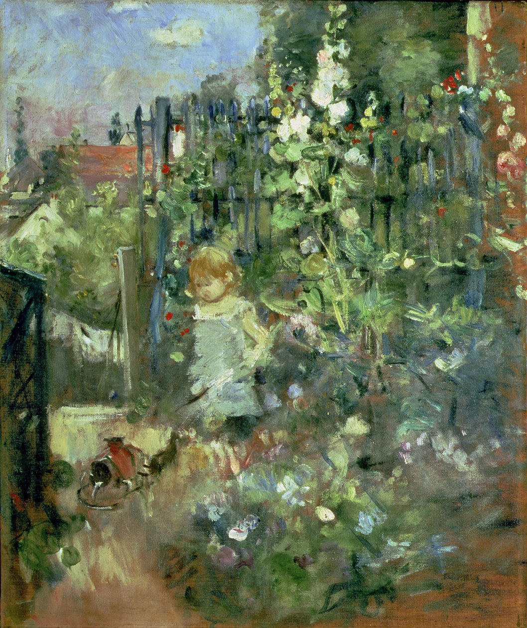 Enfant dans les Roses trémières - Berthe Morisot