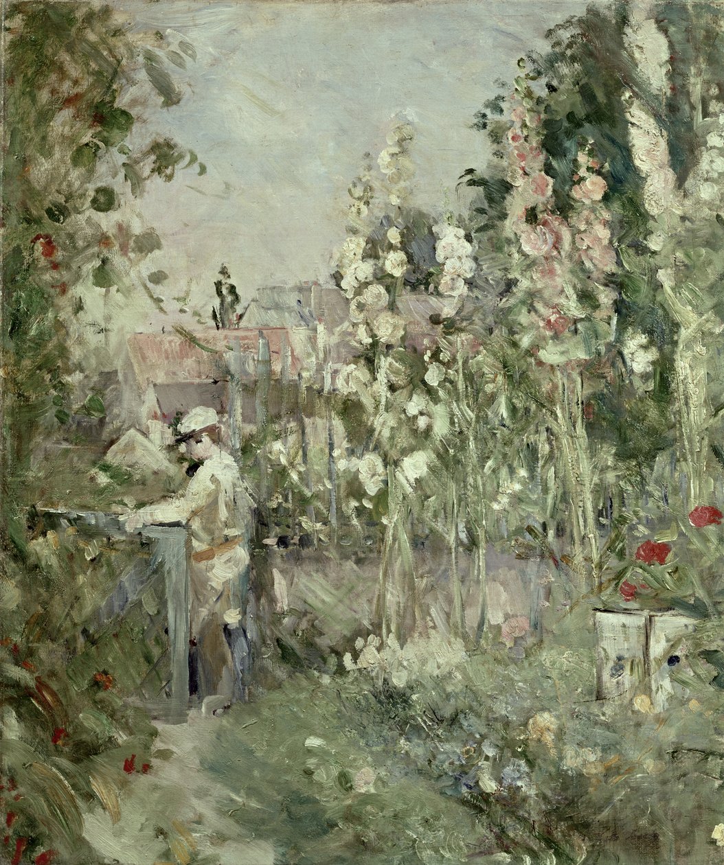 Jeune garçon dans les roses trémières - Berthe Morisot