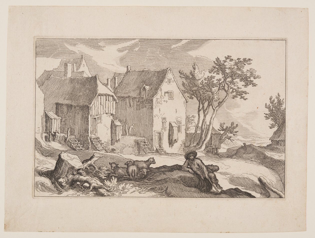 Planche 10, tirée de Paysages avec fermes - Boetius Adams Bolswert