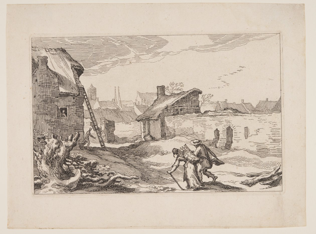Planche 11, tirée de Paysages avec fermes - Boetius Adams Bolswert
