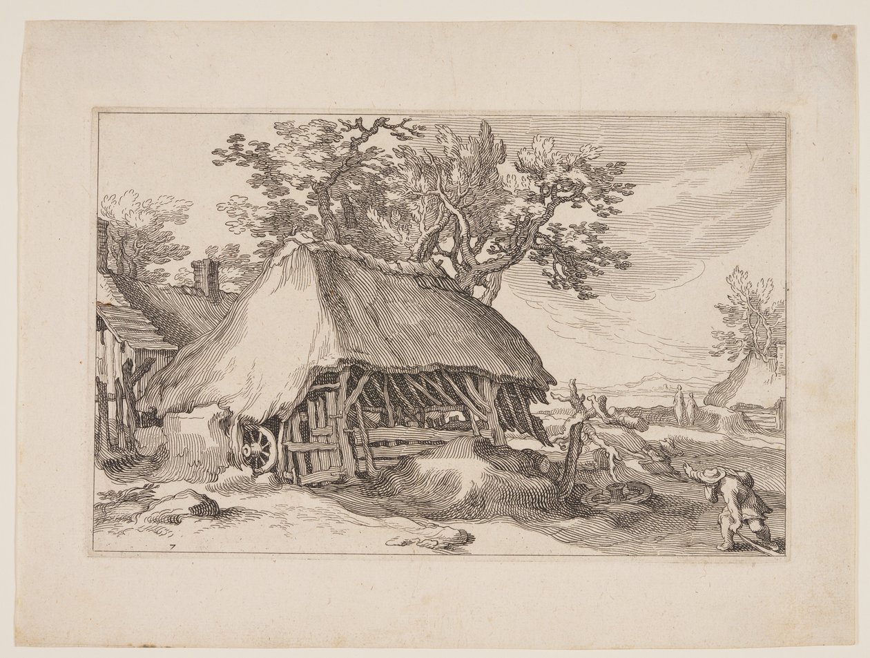 Planche 7, tirée de Paysages avec fermes - Boetius Adams Bolswert