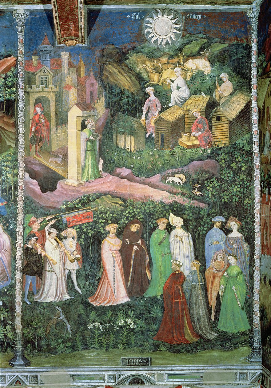 Le Mois de juin, vers 1400 (fresque) - Bohemian School