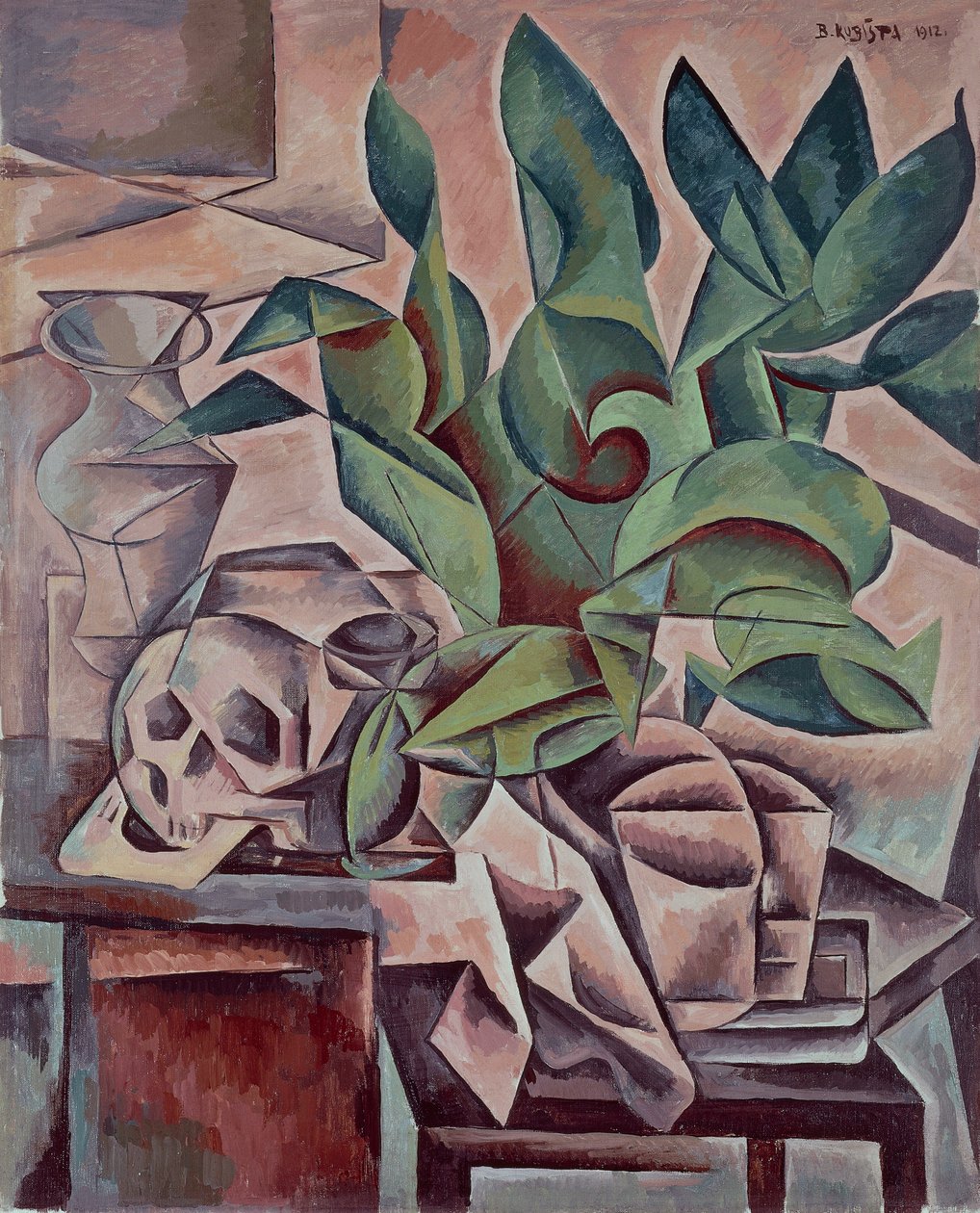 Nature morte montrant un crâne - Bohumil Kubišta