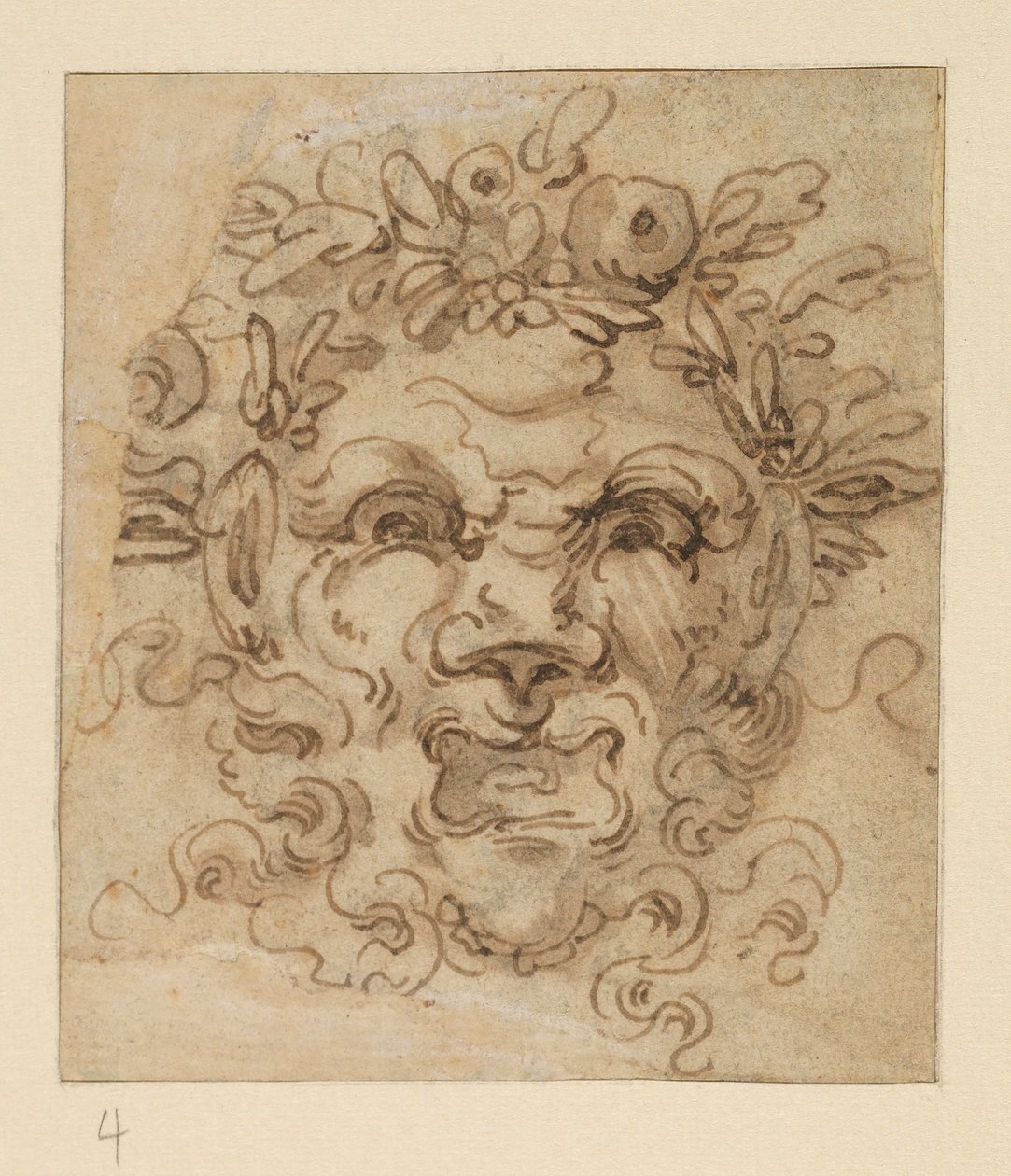 Masque grotesque, XVIIe siècle - Bolognese School