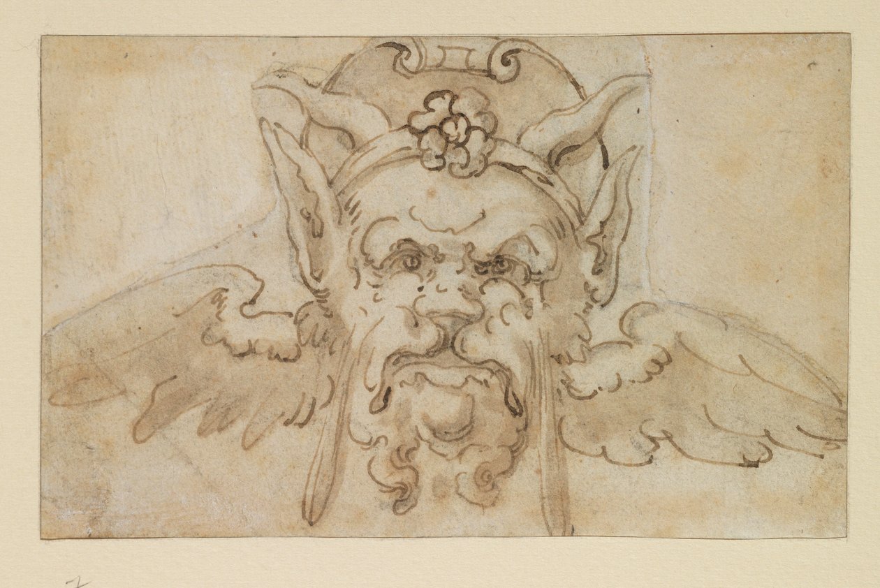 Masque grotesque, XVIIe siècle - Bolognese School
