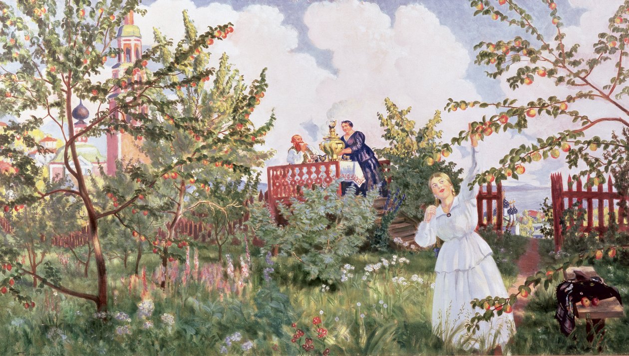 Le verger, 1918 - Boris Mikhailovich Kustodiev