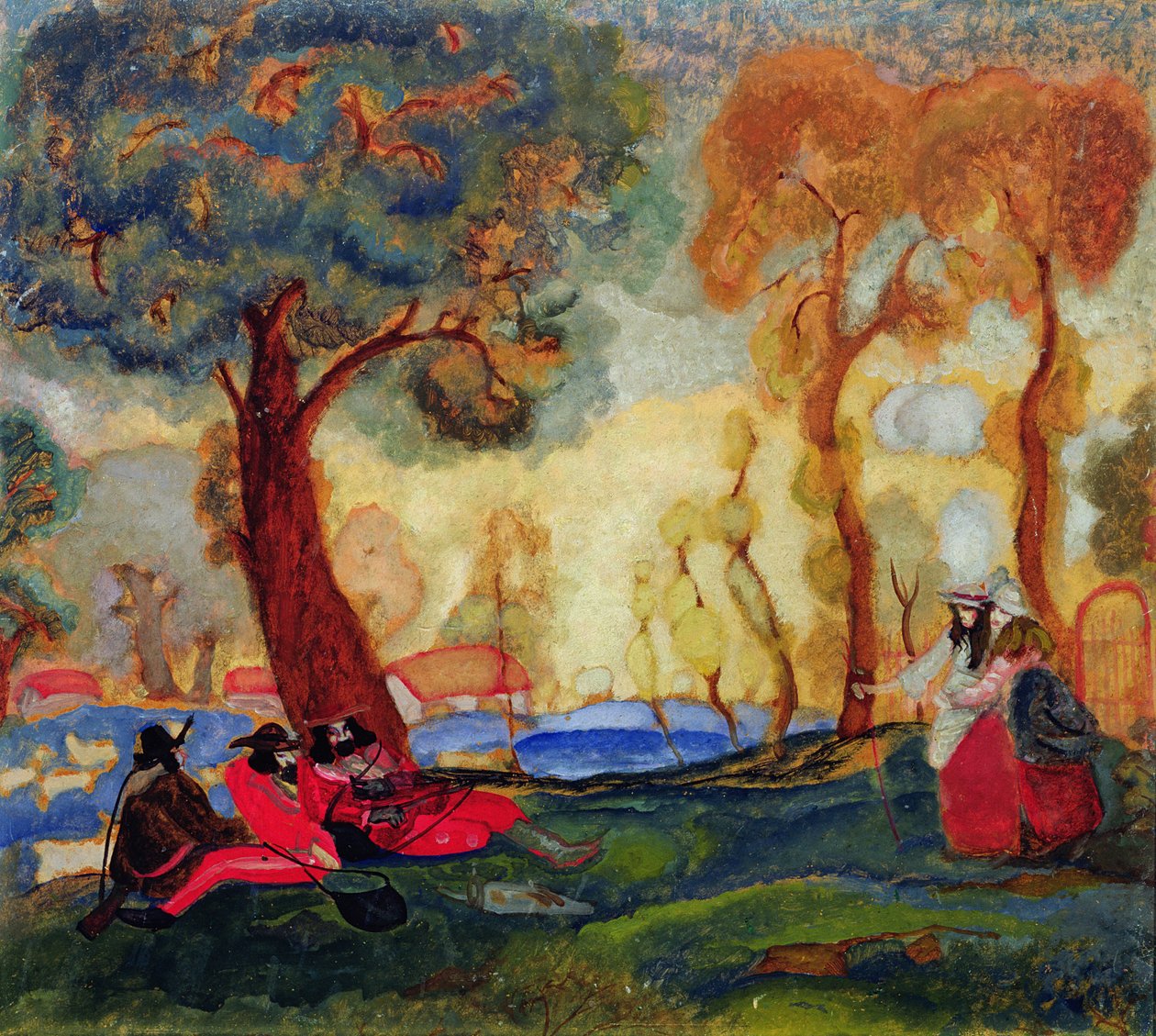 Comédiens juifs se reposant, années 1910 - Boris Dmitrievich Grigoriev