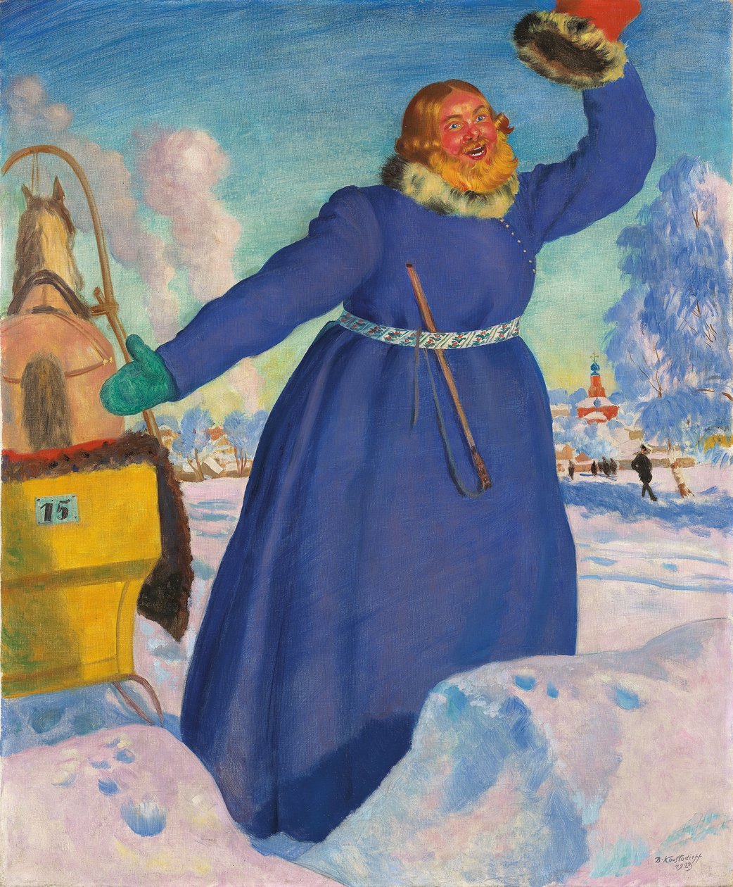 Le cocher, 1923 - Boris Mikhailovich Kustodiev