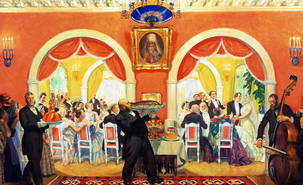 Festin de mariage - Boris Mikhailovich Kustodiev