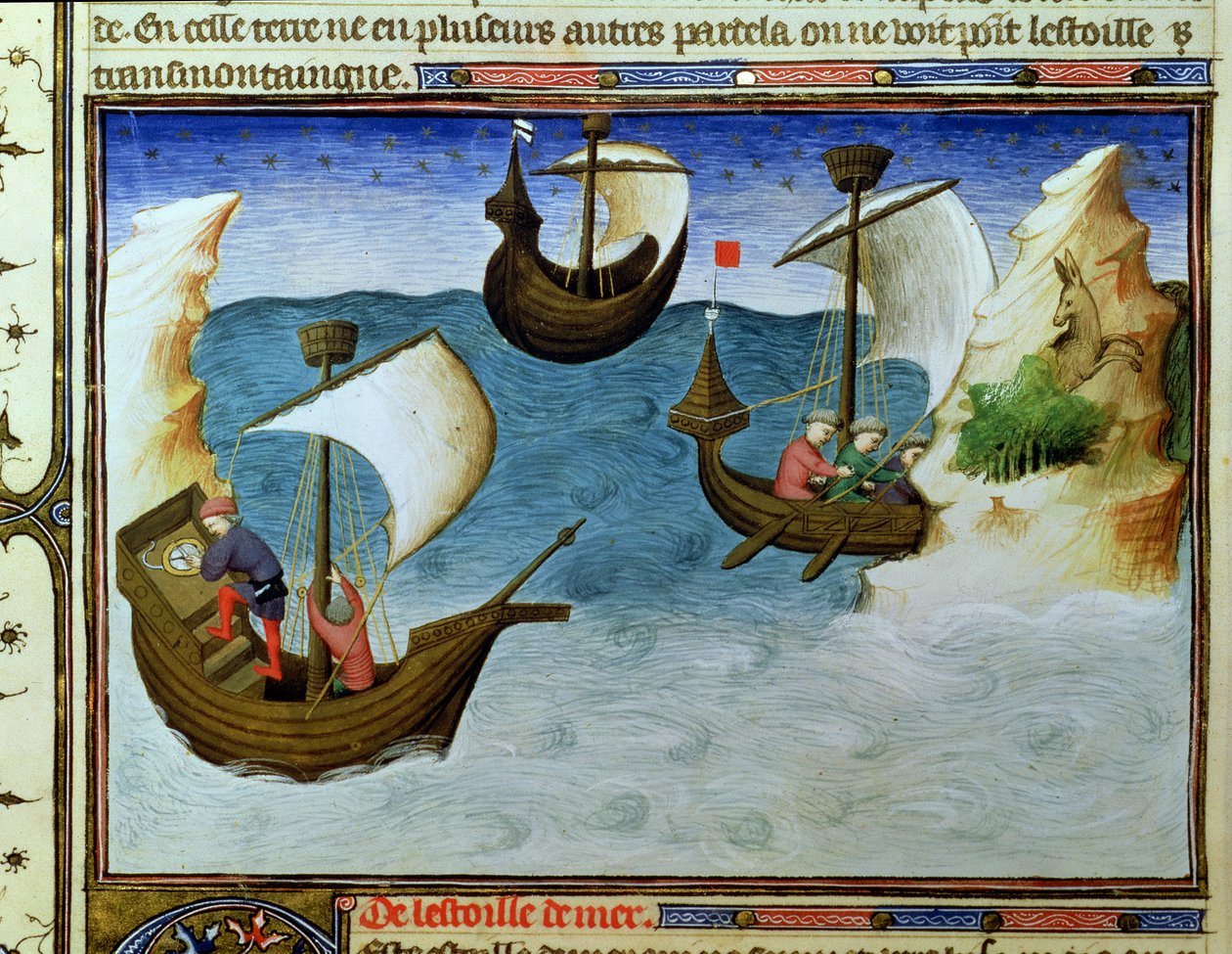 Ms Fr 2810 f.188, Navigateurs utilisant un astrolabe dans l