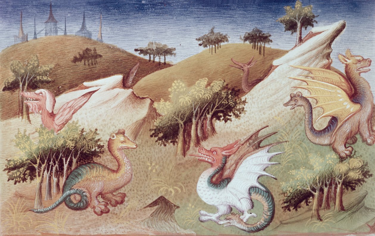 Ms Fr 2810 f.55v, Dragons et autres bêtes, de 
