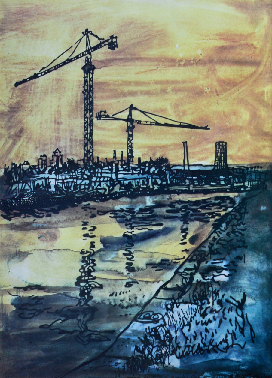 Grues près du canal - Brenda Brin Booker