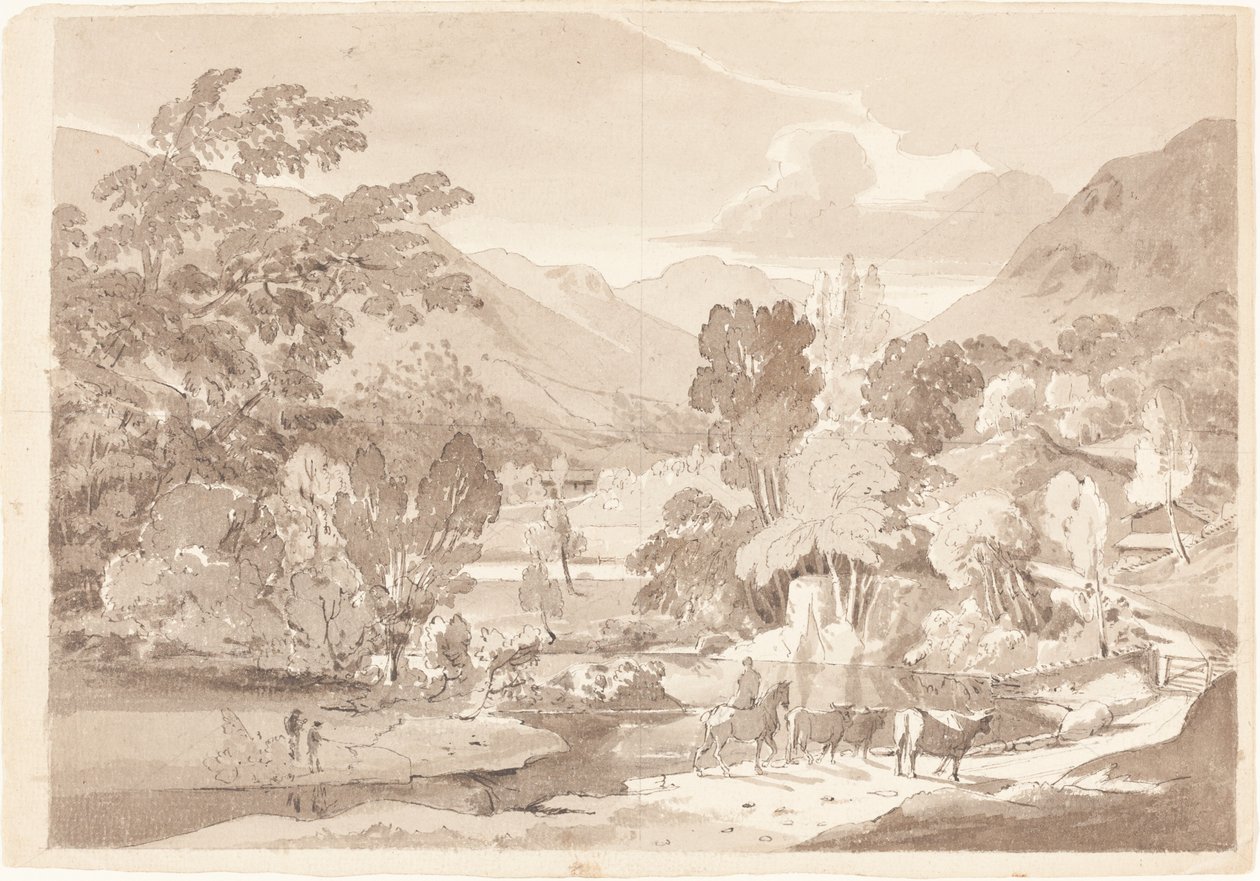 Un paysage montagneux - British 19th Century