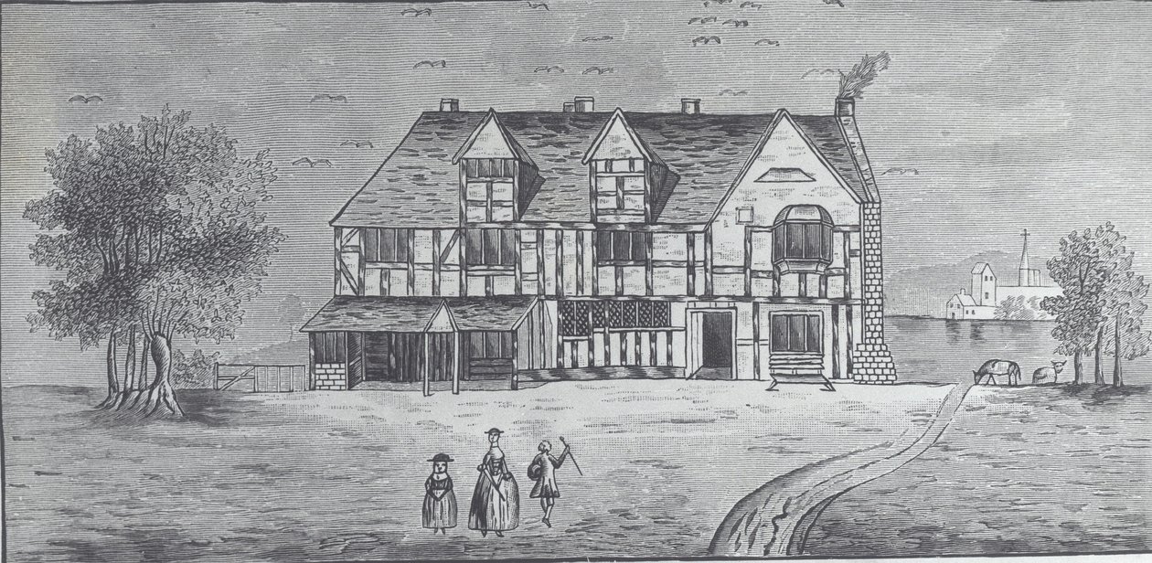 Stratford-on-Avon : maison de Shakespeare (gravure) - British School