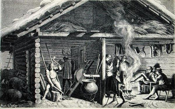 Le Chalet sur la Bundalp (gravure) - Buri and Jeker