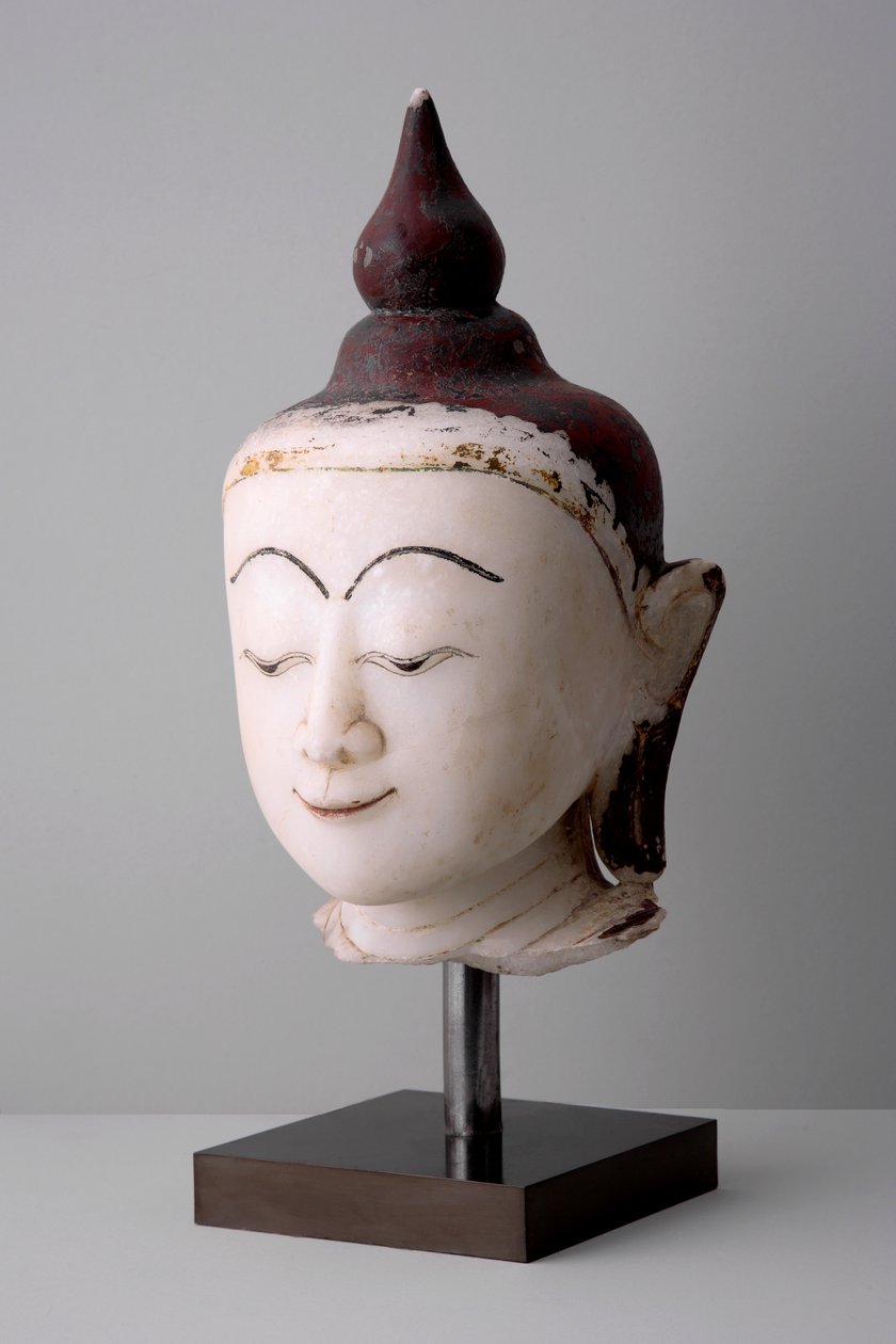 Tête de Bouddha, style Mon - Burmese School